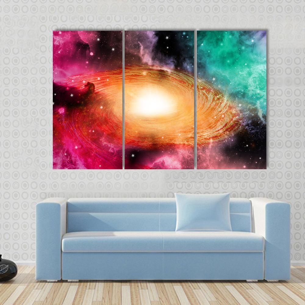 Beautiful Spiral Galaxy Canvas Wall Art-3 Horizontal-Gallery Wrap-37" x 24"-Tiaracle