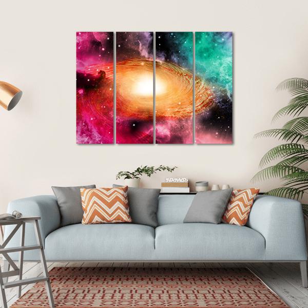 Beautiful Spiral Galaxy Canvas Wall Art-4 Horizontal-Gallery Wrap-34" x 24"-Tiaracle