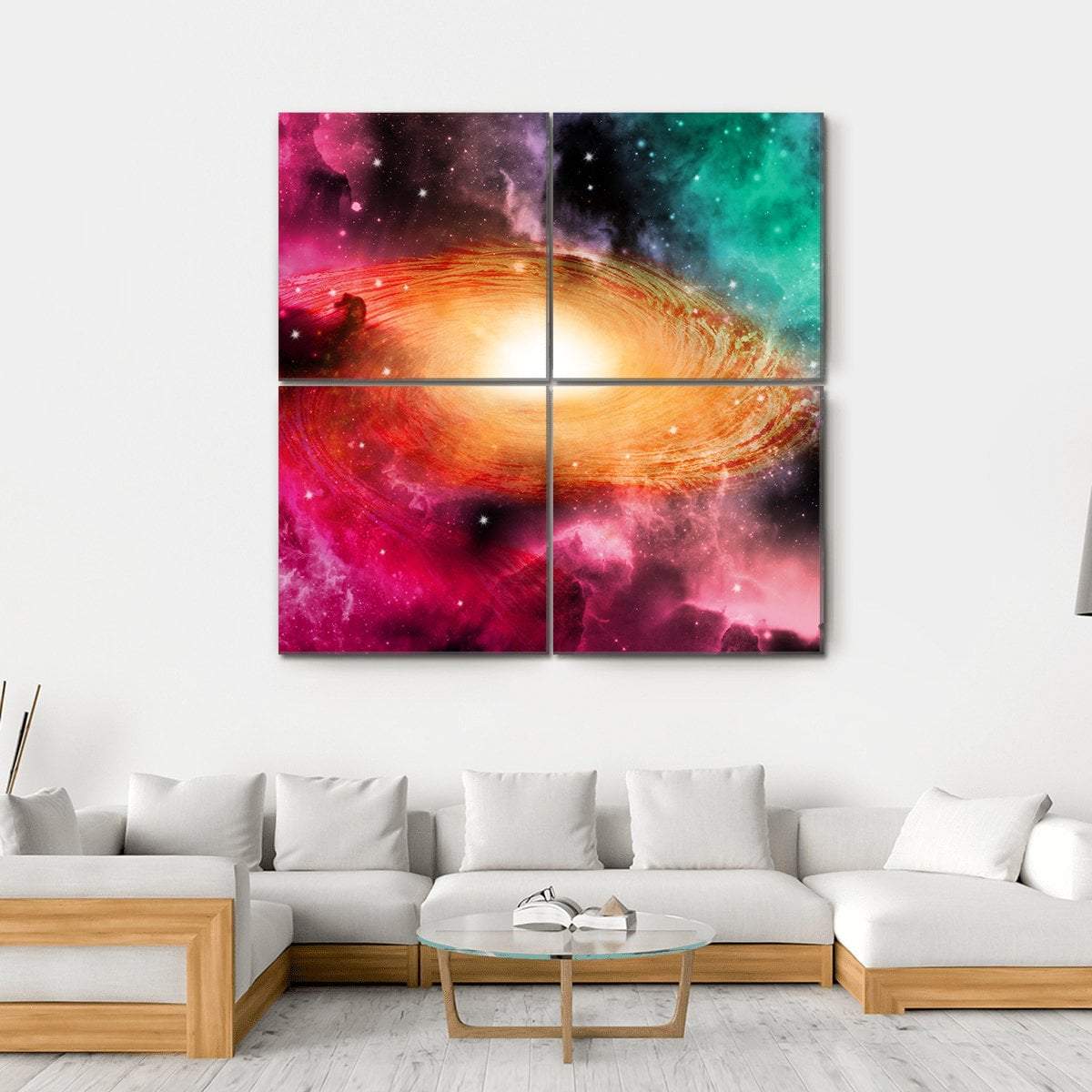 Beautiful Spiral Galaxy Canvas Wall Art-4 Square-Gallery Wrap-17" x 17"-Tiaracle