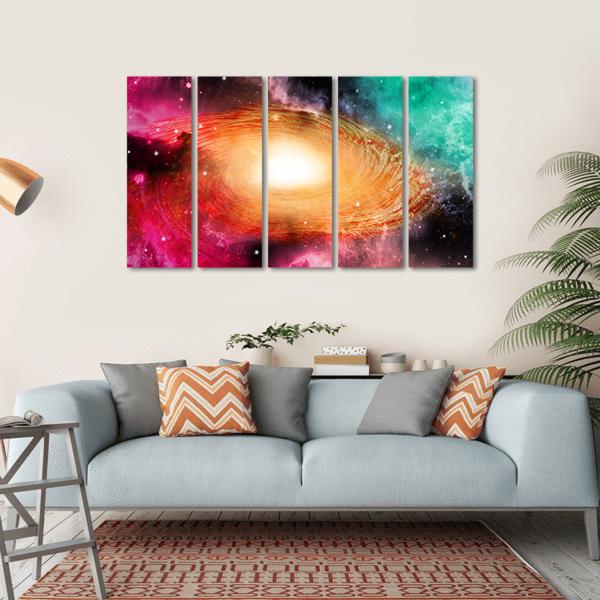 Beautiful Spiral Galaxy Canvas Wall Art-5 Horizontal-Gallery Wrap-22" x 12"-Tiaracle