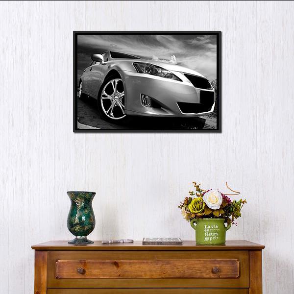 Beautiful Sports Car Canvas Wall Art-1 Piece-Floating Frame-24" x 16"-Tiaracle