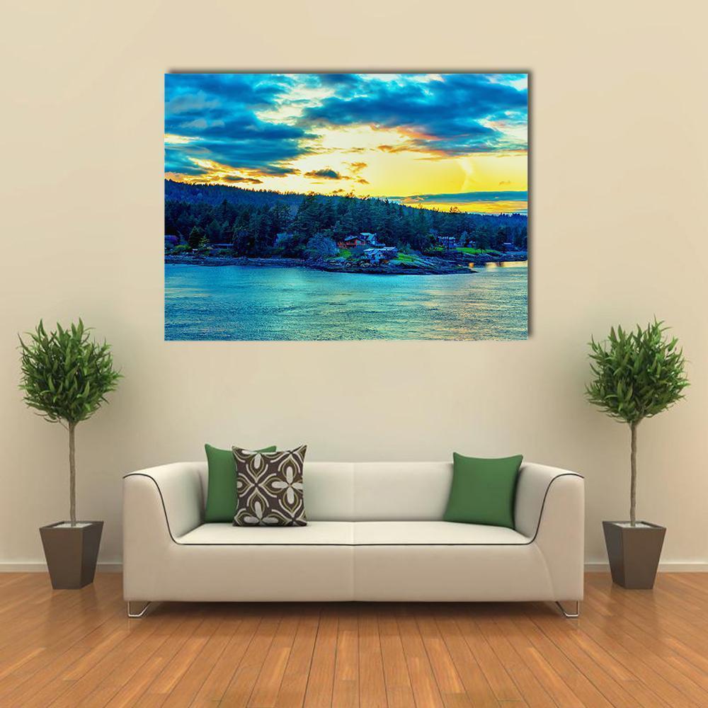 Beautiful Strait Of Georgia Landscape Canvas Wall Art-1 Piece-Gallery Wrap-36" x 24"-Tiaracle