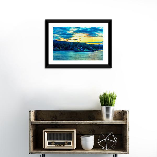 Beautiful Strait Of Georgia Landscape Canvas Wall Art-3 Horizontal-Gallery Wrap-25" x 16"-Tiaracle