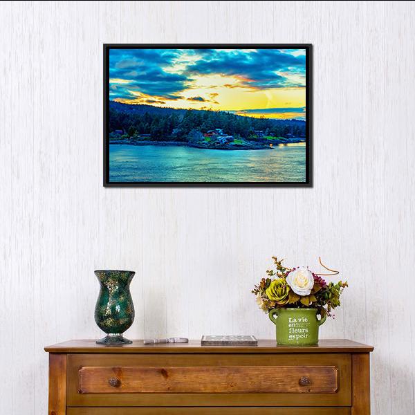 Beautiful Strait Of Georgia Landscape Canvas Wall Art-3 Horizontal-Gallery Wrap-25" x 16"-Tiaracle