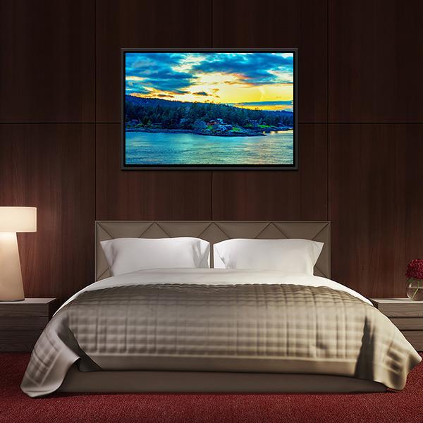 Beautiful Strait Of Georgia Landscape Canvas Wall Art-3 Horizontal-Gallery Wrap-25" x 16"-Tiaracle