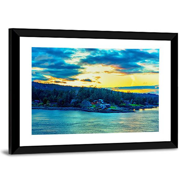 Beautiful Strait Of Georgia Landscape Canvas Wall Art-3 Horizontal-Gallery Wrap-25" x 16"-Tiaracle