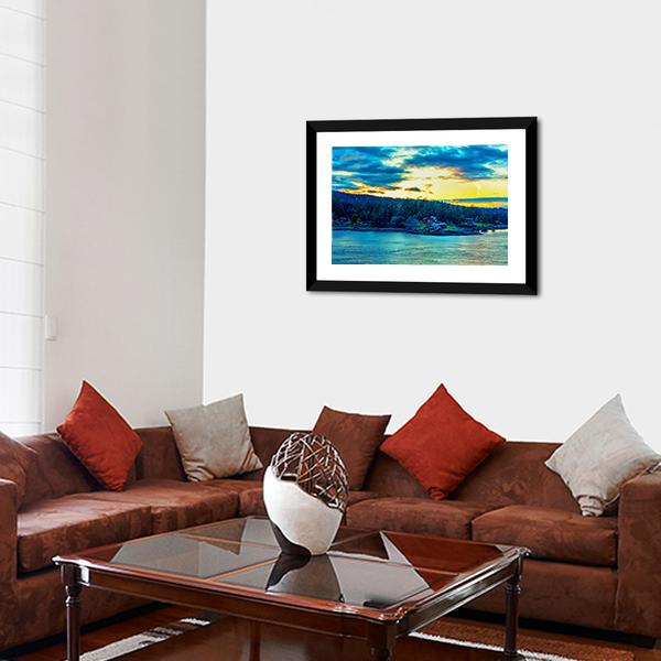 Beautiful Strait Of Georgia Landscape Canvas Wall Art-3 Horizontal-Gallery Wrap-25" x 16"-Tiaracle