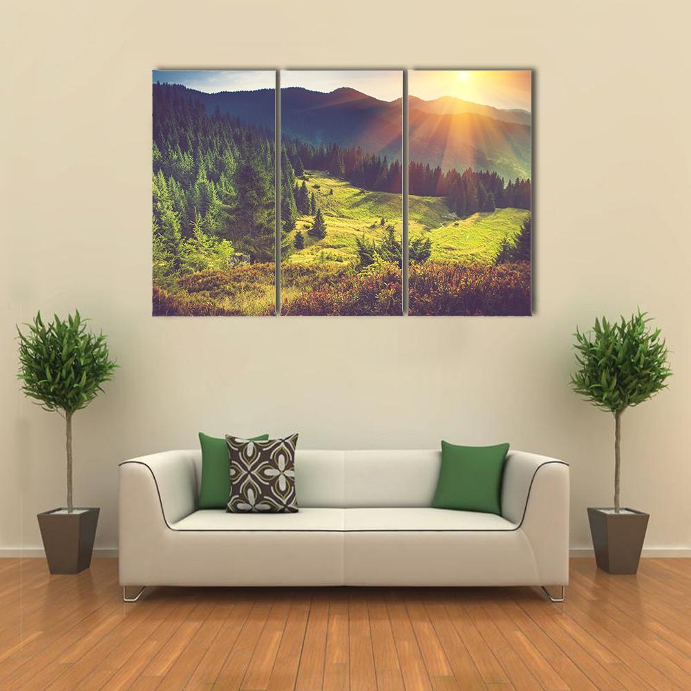 Beautiful Summer Landscape Canvas Wall Art-3 Horizontal-Gallery Wrap-37" x 24"-Tiaracle