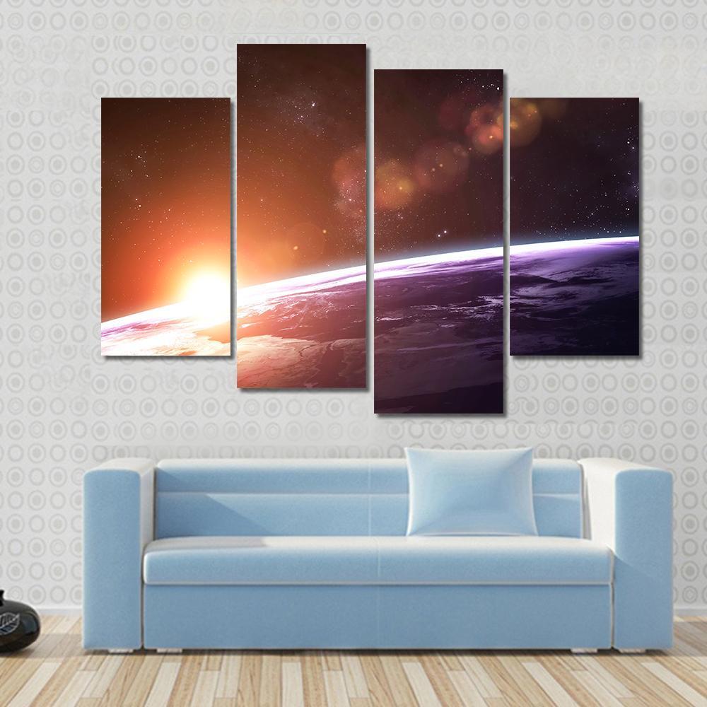 Beautiful Sunset On Planet Earth Canvas Wall Art-4 Pop-Gallery Wrap-50" x 32"-Tiaracle
