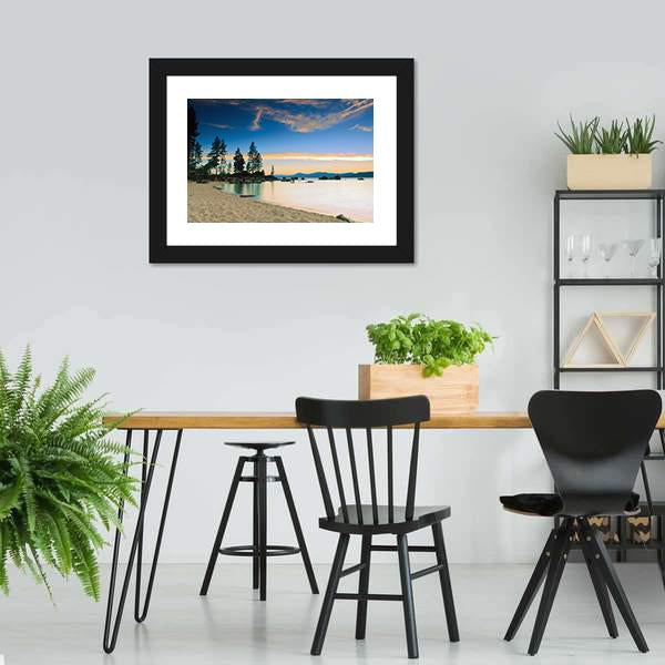 Beautiful Tahoe Lake After Sunset Canvas Wall Art-5 Horizontal-Gallery Wrap-22" x 12"-Tiaracle