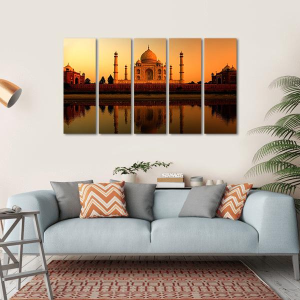 Beautiful Taj Mahal Canvas Wall Art-5 Horizontal-Gallery Wrap-22" x 12"-Tiaracle