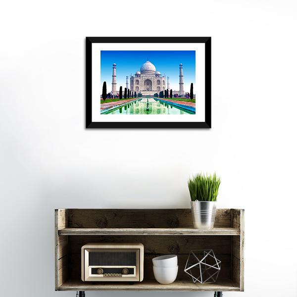 Beautiful Taj Mahal Canvas Wall Art-1 Piece-Framed Print-20" x 16"-Tiaracle
