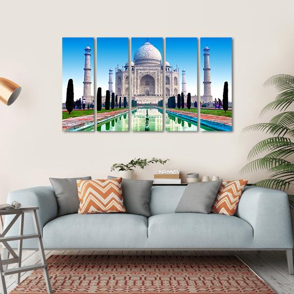 Beautiful Taj Mahal Canvas Wall Art-5 Horizontal-Gallery Wrap-22" x 12"-Tiaracle