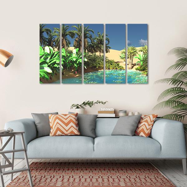 Beautiful Tropical Arabic Beach Canvas Wall Art-5 Horizontal-Gallery Wrap-22" x 12"-Tiaracle