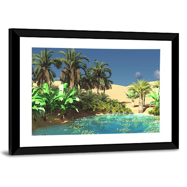 Beautiful Tropical Arabic Beach Panoramic Canvas Wall Art-1 Piece-36" x 12"-Tiaracle