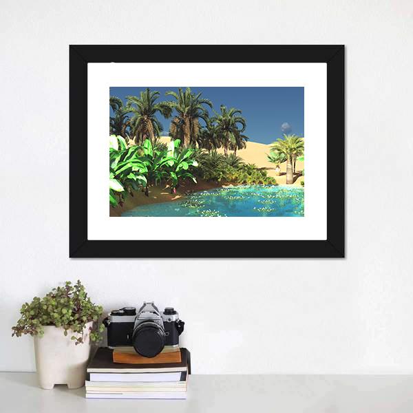 Beautiful Tropical Arabic Beach Panoramic Canvas Wall Art-1 Piece-36" x 12"-Tiaracle