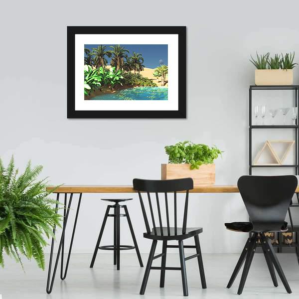 Beautiful Tropical Arabic Beach Panoramic Canvas Wall Art-1 Piece-36" x 12"-Tiaracle