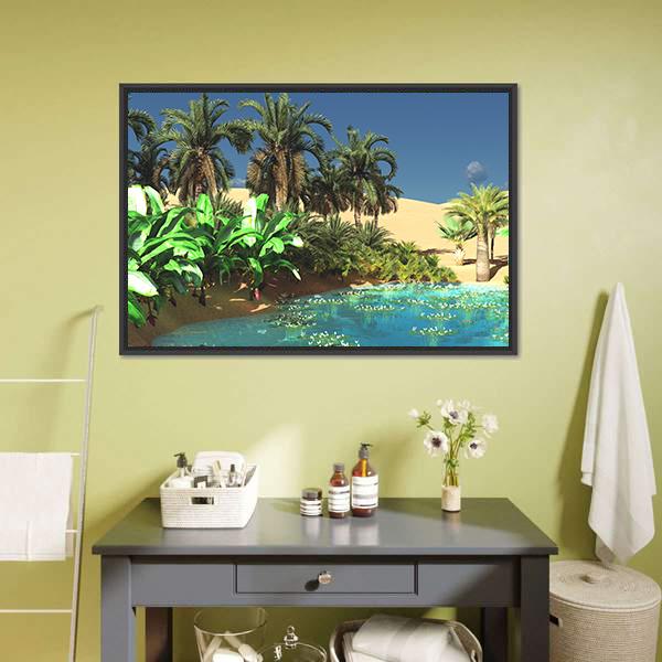 Beautiful Tropical Arabic Beach Panoramic Canvas Wall Art-1 Piece-36" x 12"-Tiaracle