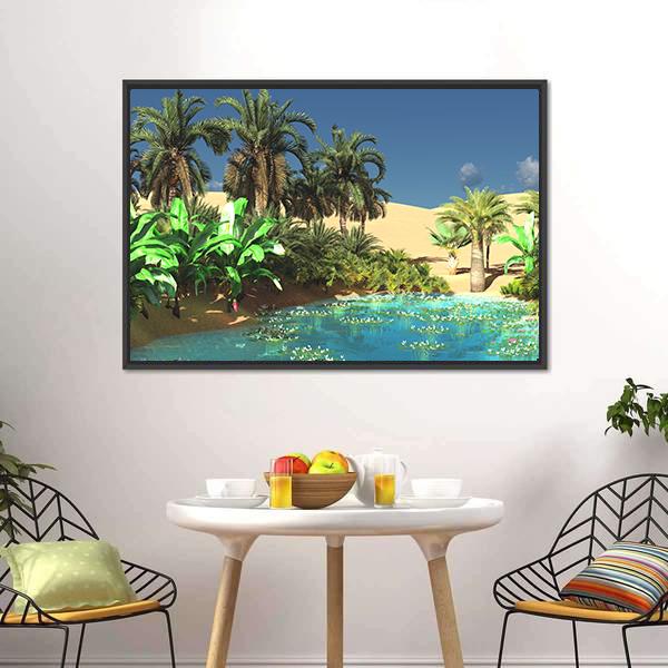 Beautiful Tropical Arabic Beach Panoramic Canvas Wall Art-1 Piece-36" x 12"-Tiaracle