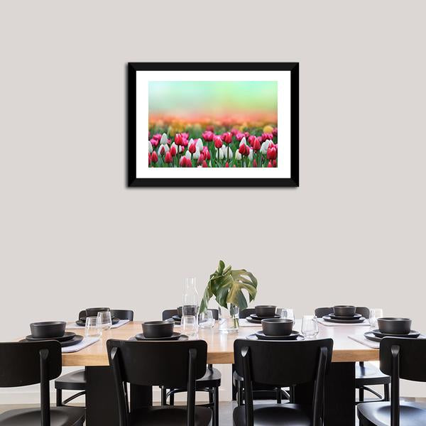 Beautiful Tulips Field Canvas Wall Art-5 Horizontal-Gallery Wrap-22" x 12"-Tiaracle