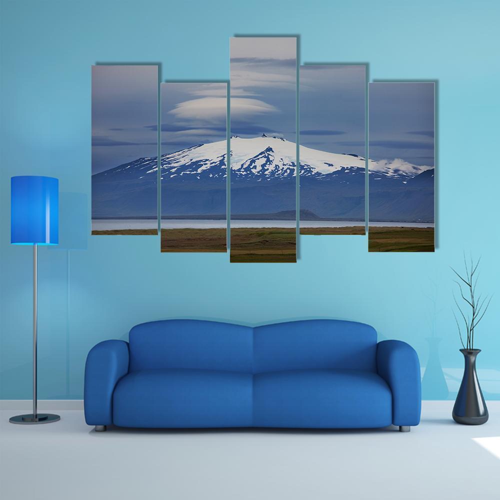 Beautiful View Of Iceland Canvas Wall Art-5 Pop-Gallery Wrap-47" x 32"-Tiaracle