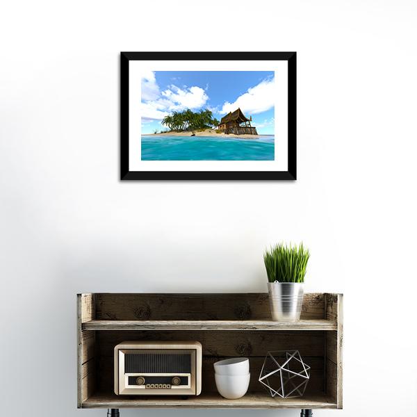 Beautiful View Of Island Canvas Wall Art-1 Piece-Framed Print-20" x 16"-Tiaracle