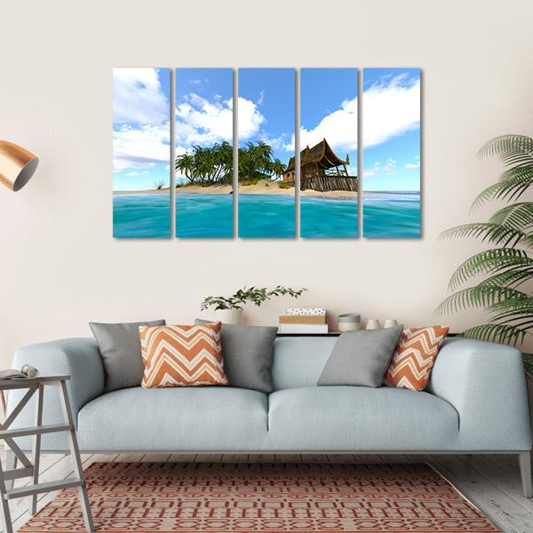 Beautiful View Of Island Canvas Wall Art-5 Horizontal-Gallery Wrap-22" x 12"-Tiaracle