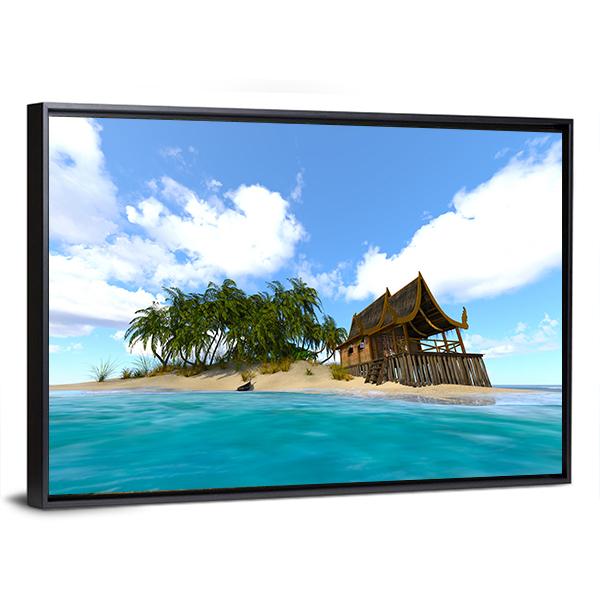 Beautiful View Of Island Canvas Wall Art-5 Horizontal-Gallery Wrap-22" x 12"-Tiaracle