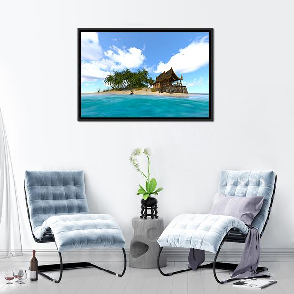 Beautiful View Of Island Canvas Wall Art-3 Horizontal-Gallery Wrap-25" x 16"-Tiaracle