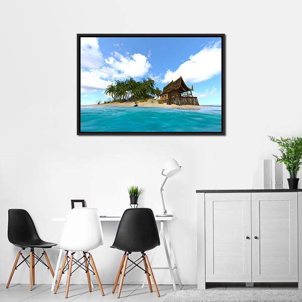 Beautiful View Of Island Canvas Wall Art-3 Horizontal-Gallery Wrap-25" x 16"-Tiaracle