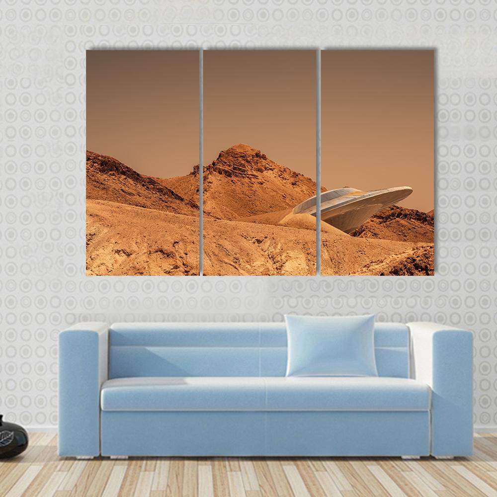 Beautiful View Of Mars Canvas Wall Art-3 Horizontal-Gallery Wrap-37" x 24"-Tiaracle