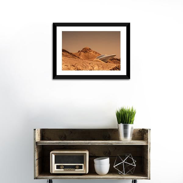 Beautiful View Of Mars Canvas Wall Art-1 Piece-Framed Print-20" x 16"-Tiaracle