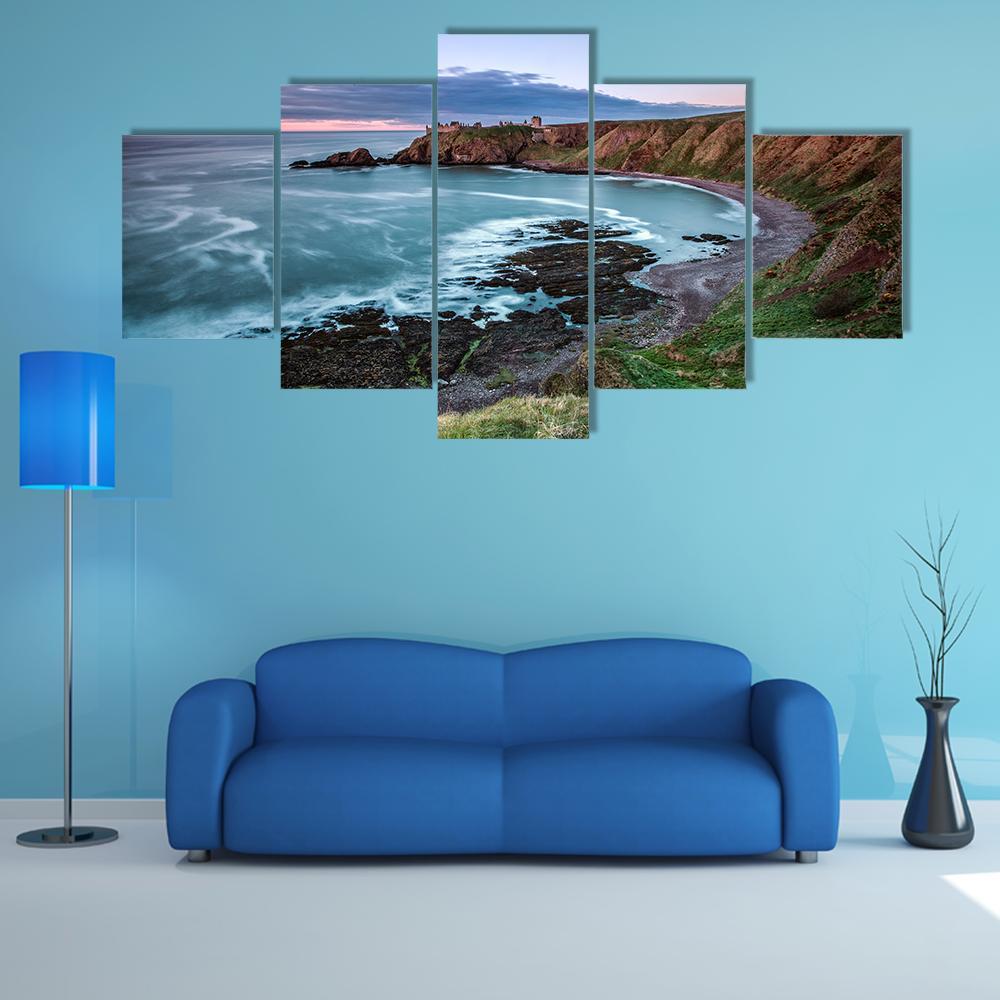Castle Point In England Canvas Wall Art-5 Star-Gallery Wrap-62" x 32"-Tiaracle