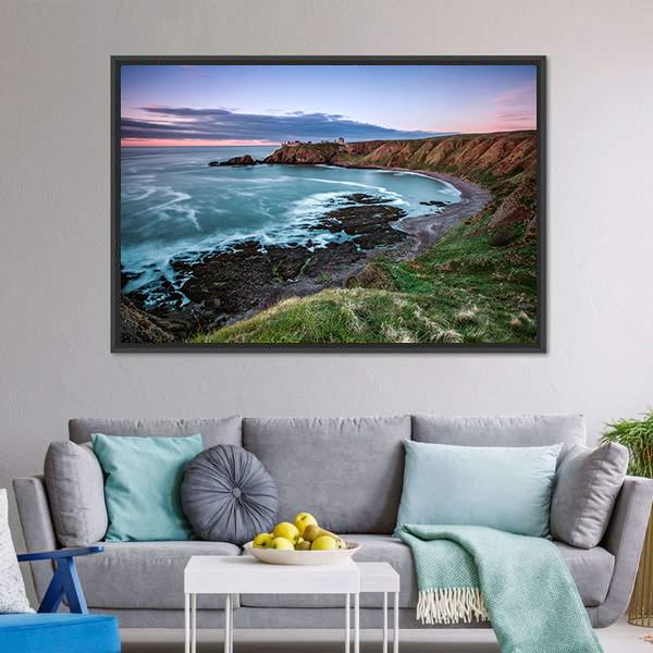 Castle Point In England Canvas Wall Art-1 Piece-Floating Frame-24" x 16"-Tiaracle