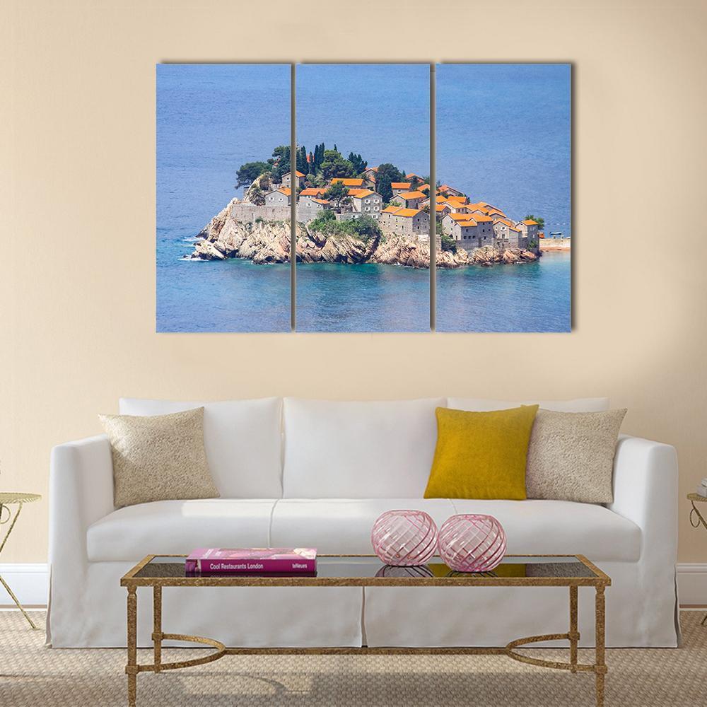 Resort On Adriatic Sea Canvas Wall Art-3 Horizontal-Gallery Wrap-37" x 24"-Tiaracle