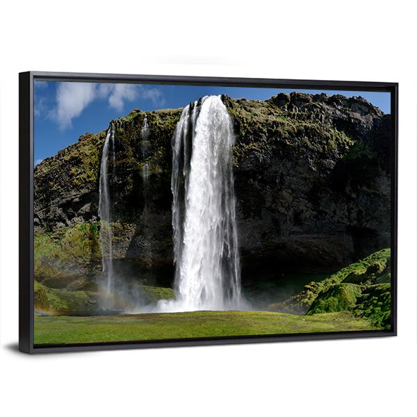 Beautiful Waterfall Canvas Wall Art-3 Horizontal-Gallery Wrap-25" x 16"-Tiaracle