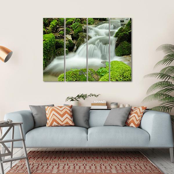 Stream Of Water Canvas Wall Art-4 Horizontal-Gallery Wrap-34" x 24"-Tiaracle
