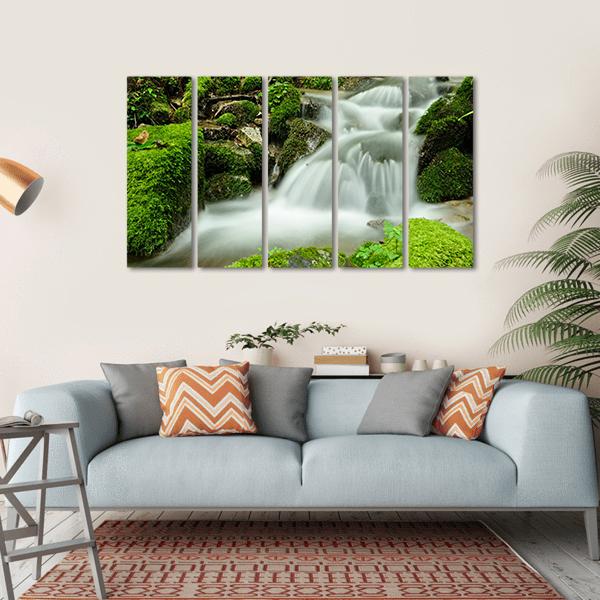 Stream Of Water Canvas Wall Art-5 Horizontal-Gallery Wrap-22" x 12"-Tiaracle