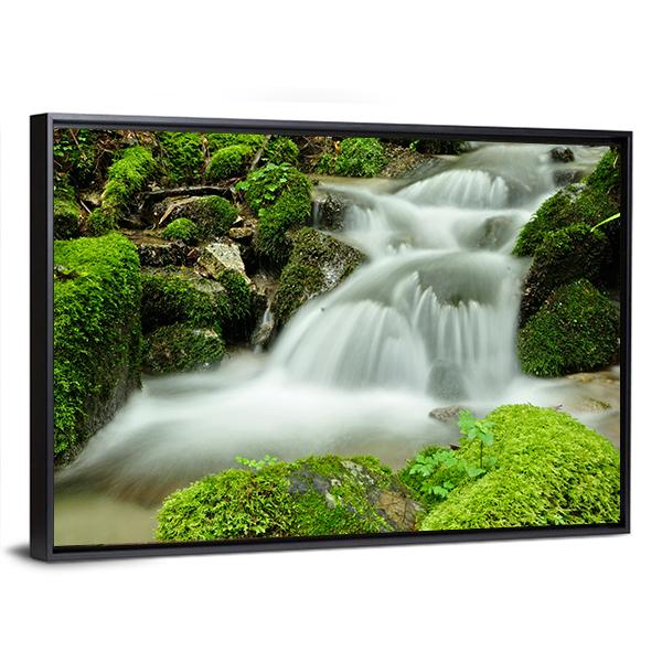 Stream Of Water Canvas Wall Art-3 Horizontal-Gallery Wrap-25" x 16"-Tiaracle
