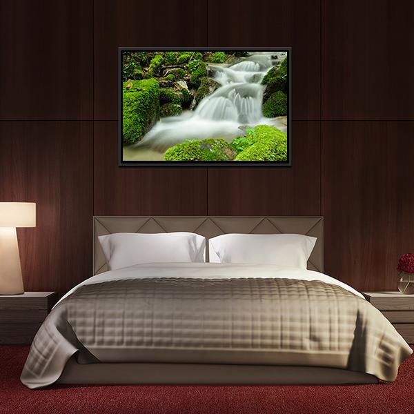 Stream Of Water Canvas Wall Art-3 Horizontal-Gallery Wrap-25" x 16"-Tiaracle