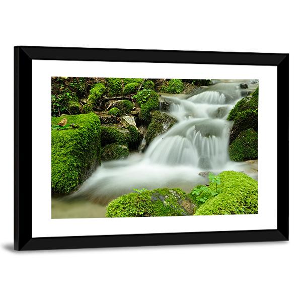 Stream Of Water Canvas Wall Art-3 Horizontal-Gallery Wrap-25" x 16"-Tiaracle