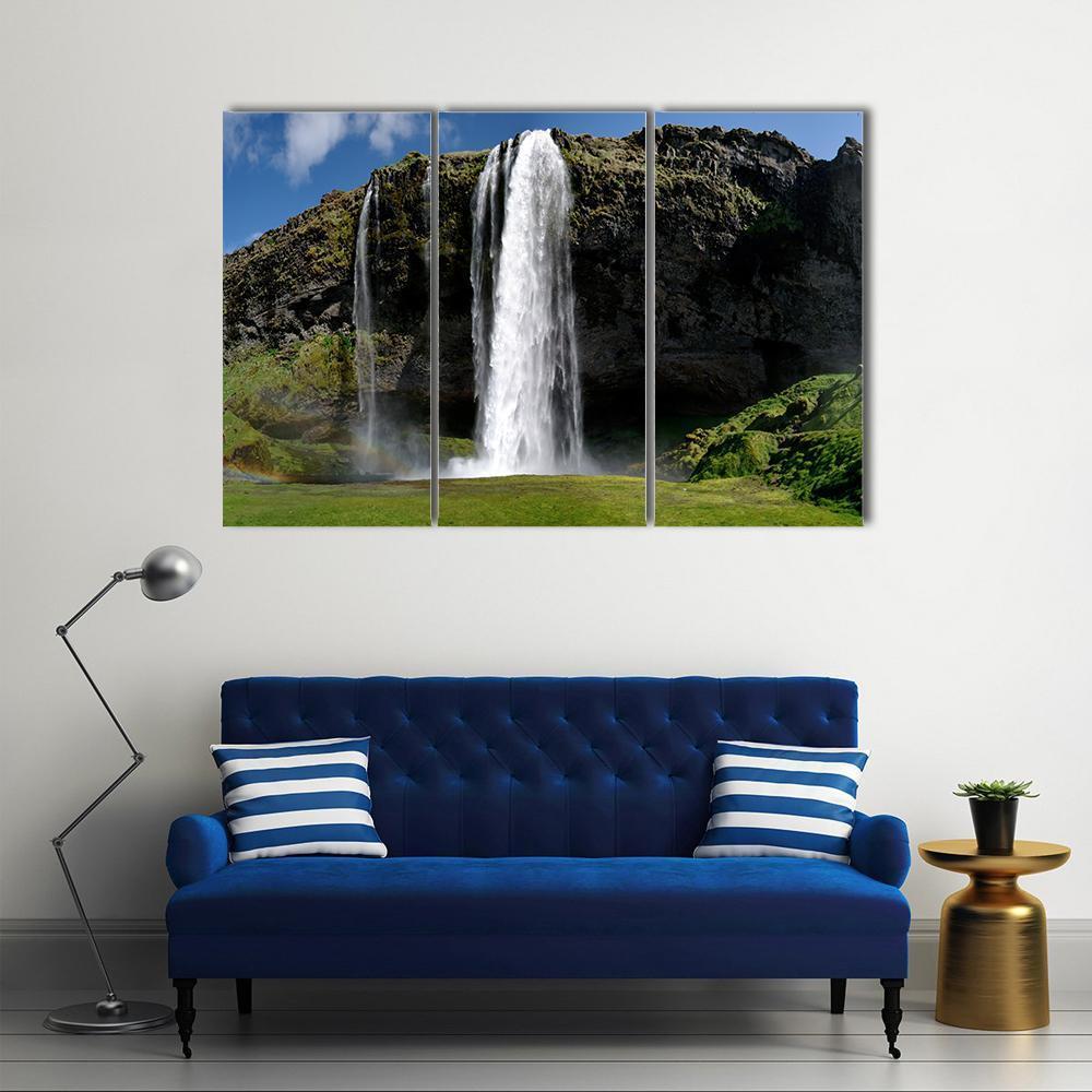 Beautiful Waterfall Canvas Wall Art-3 Horizontal-Gallery Wrap-37" x 24"-Tiaracle