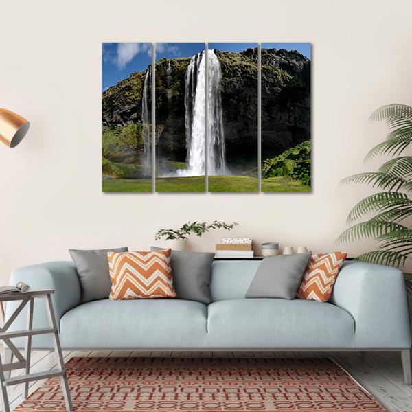 Beautiful Waterfall Canvas Wall Art-4 Horizontal-Gallery Wrap-34" x 24"-Tiaracle