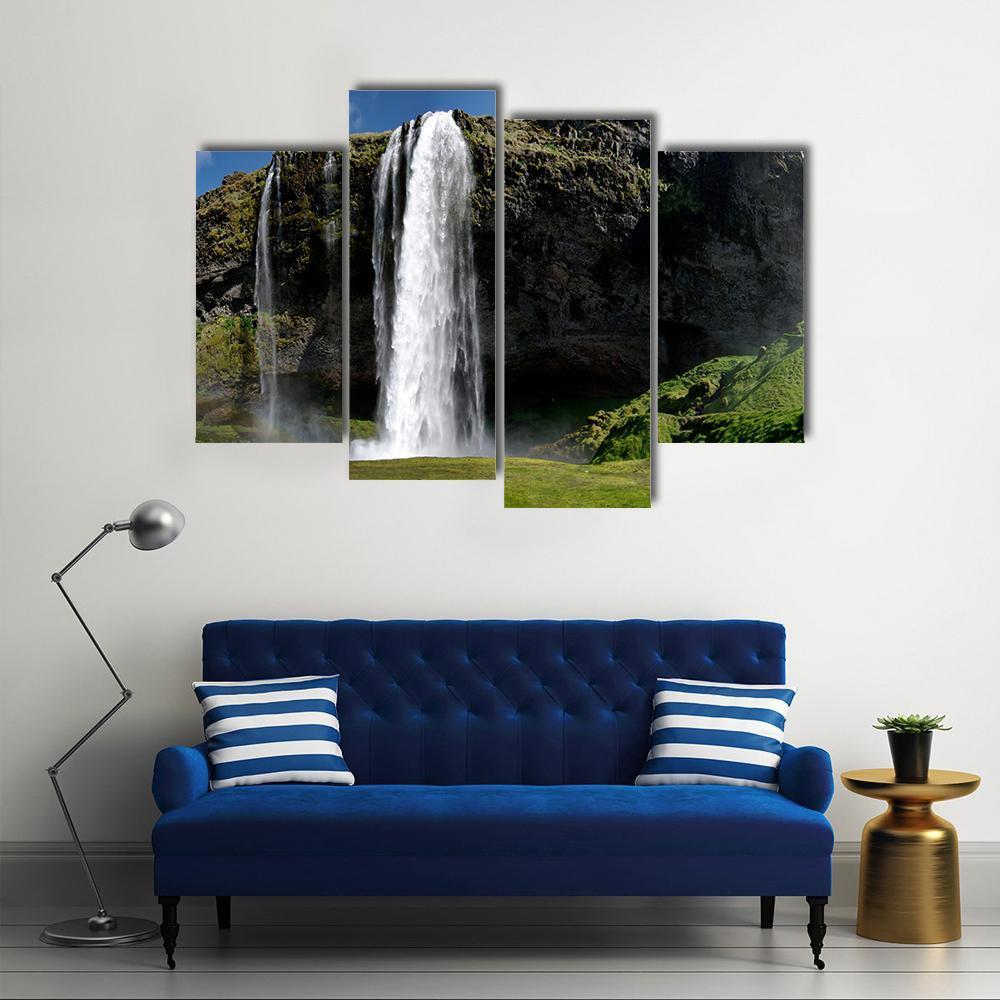 Beautiful Waterfall Canvas Wall Art-4 Pop-Gallery Wrap-50" x 32"-Tiaracle