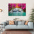 Waterfall With Pink Trees Canvas Wall Art-4 Horizontal-Gallery Wrap-34" x 24"-Tiaracle