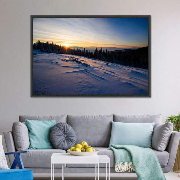 Beautiful Winter Landscape Canvas Wall Art-3 Horizontal-Gallery Wrap-25" x 16"-Tiaracle