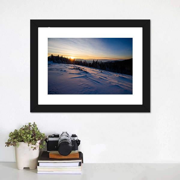 Beautiful Winter Landscape Canvas Wall Art-1 Piece-Framed Print-20&quot; x 16&quot;-Tiaracle