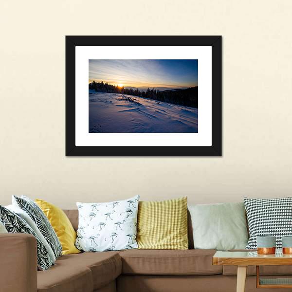 Beautiful Winter Landscape Canvas Wall Art-3 Horizontal-Gallery Wrap-25" x 16"-Tiaracle