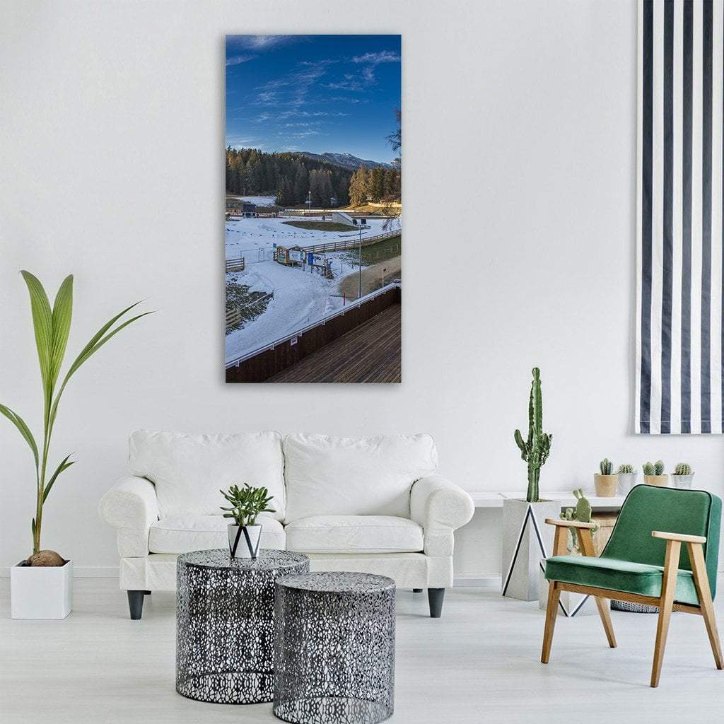 Beautiful Winter View Vertical Canvas Wall Art-1 Vertical-Gallery Wrap-12" x 24"-Tiaracle