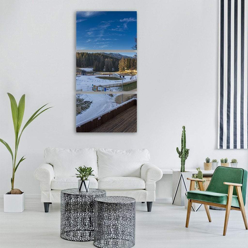 Beautiful Winter View Vertical Canvas Wall Art-3 Vertical-Gallery Wrap-12" x 25"-Tiaracle